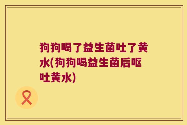 狗狗喝了益生菌吐了黄水(狗狗喝益生菌后呕吐黄水)
