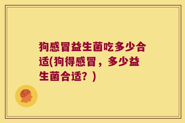 狗感冒益生菌吃多少合适(狗得感冒，多少益生菌合适？)