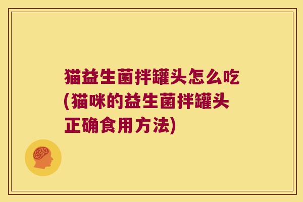 猫益生菌拌罐头怎么吃(猫咪的益生菌拌罐头正确食用方法)
