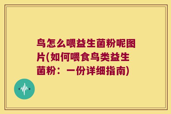 鸟怎么喂益生菌粉呢图片(如何喂食鸟类益生菌粉：一份详细指南)