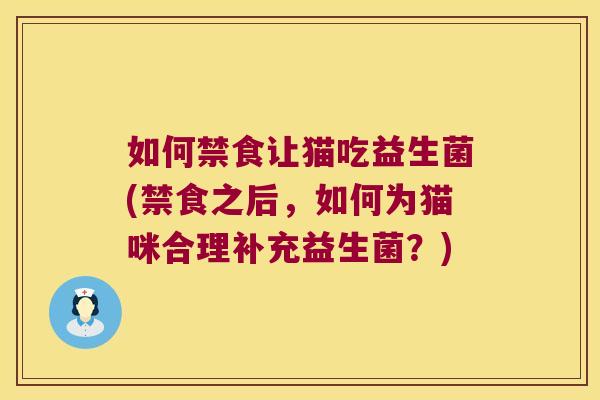 如何禁食让猫吃益生菌(禁食之后，如何为猫咪合理补充益生菌？)