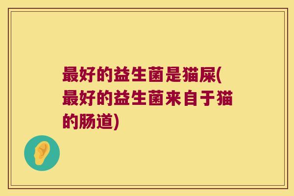 最好的益生菌是猫屎(最好的益生菌来自于猫的肠道)