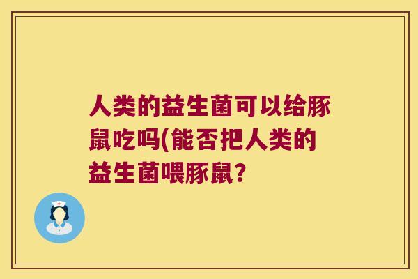 人类的益生菌可以给豚鼠吃吗(能否把人类的益生菌喂豚鼠？