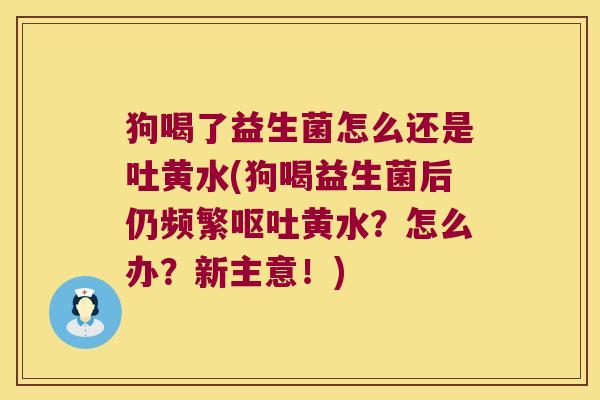 狗喝了益生菌怎么还是吐黄水(狗喝益生菌后仍频繁呕吐黄水？怎么办？新主意！)