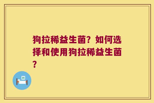 狗拉稀益生菌？如何选择和使用狗拉稀益生菌？