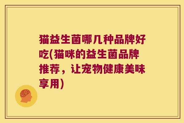 猫益生菌哪几种品牌好吃(猫咪的益生菌品牌推荐，让宠物健康美味享用)