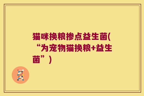 猫咪换粮掺点益生菌(“为宠物猫换粮+益生菌”)