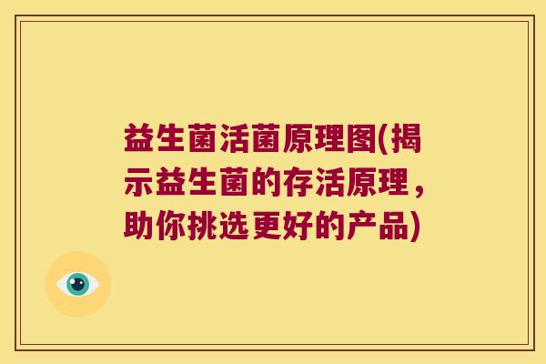 益生菌活菌原理图(揭示益生菌的存活原理，助你挑选更好的产品)