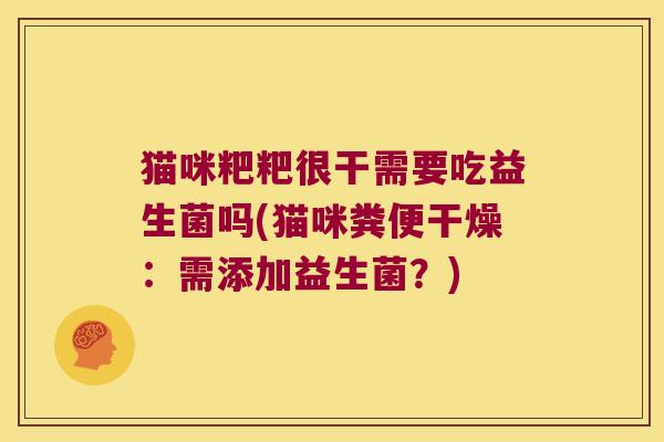 猫咪粑粑很干需要吃益生菌吗(猫咪粪便干燥:需添加益生菌?) 猫咪粑粑很干需要吃益生菌吗(猫咪粪便干燥:需添加益生菌?)