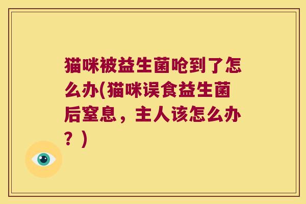 猫咪被益生菌呛到了怎么办(猫咪误食益生菌后窒息，主人该怎么办？)