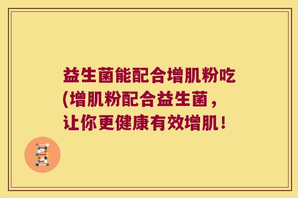 益生菌能配合增肌粉吃(增肌粉配合益生菌，让你更健康有效增肌！