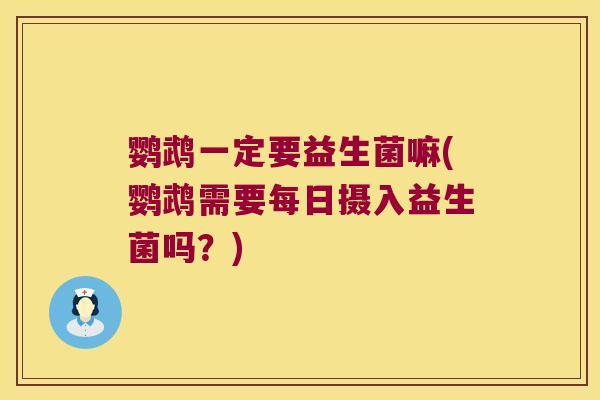 鹦鹉一定要益生菌嘛(鹦鹉需要每日摄入益生菌吗？)