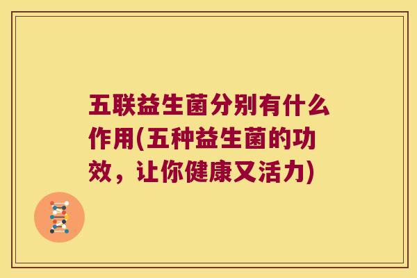 五联益生菌分别有什么作用(五种益生菌的功效，让你健康又活力)