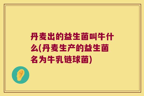 丹麦出的益生菌叫牛什么(丹麦生产的益生菌名为牛乳链球菌)