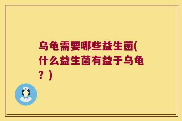 乌龟需要哪些益生菌(什么益生菌有益于乌龟？)