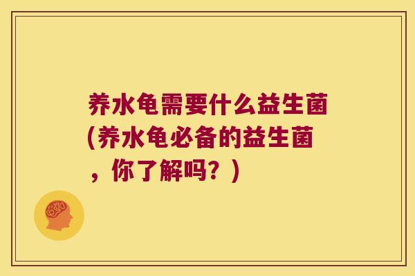 养水龟需要什么益生菌(养水龟必备的益生菌，你了解吗？)
