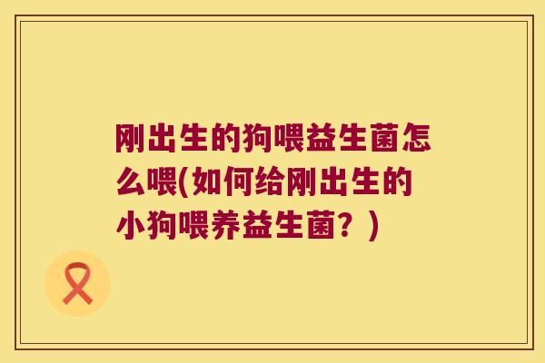 刚出生的狗喂益生菌怎么喂(如何给刚出生的小狗喂养益生菌？)