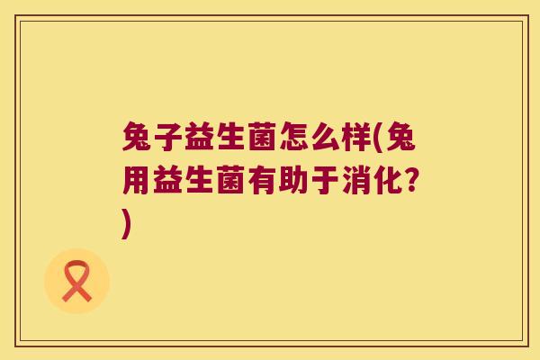 兔子益生菌怎么样(兔用益生菌有助于消化？)