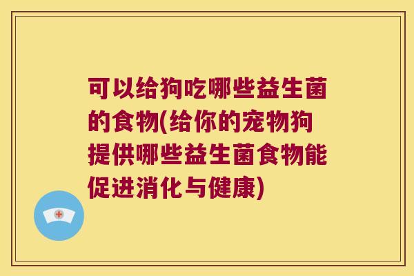 可以给狗吃哪些益生菌的食物(给你的宠物狗提供哪些益生菌食物能促进消化与健康)