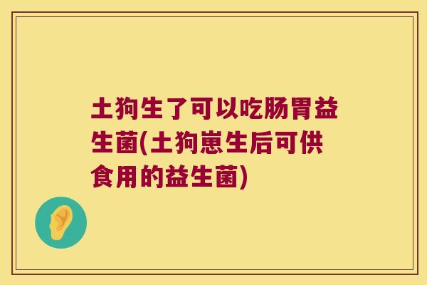 土狗生了可以吃肠胃益生菌(土狗崽生后可供食用的益生菌)