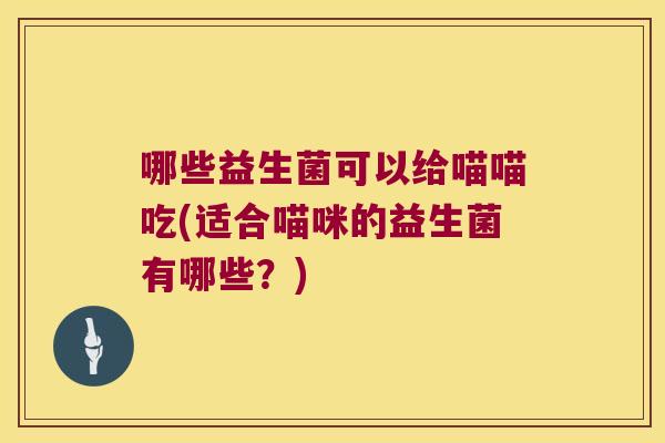 哪些益生菌可以给喵喵吃(适合喵咪的益生菌有哪些？)