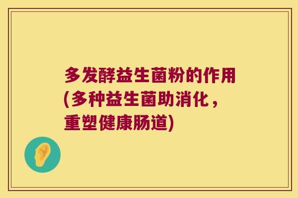 多发酵益生菌粉的作用(多种益生菌助消化，重塑健康肠道)