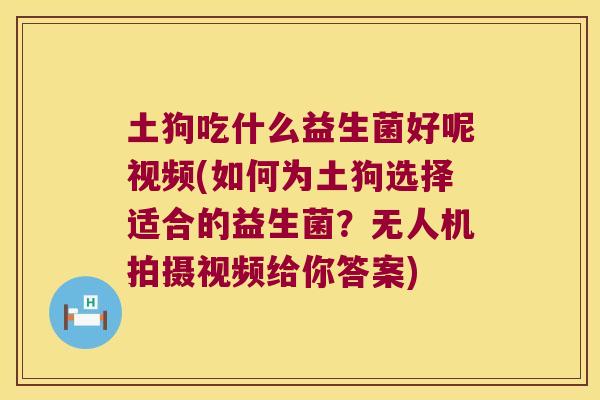 土狗吃什么益生菌好呢视频(如何为土狗选择适合的益生菌？无人机拍摄视频给你答案)