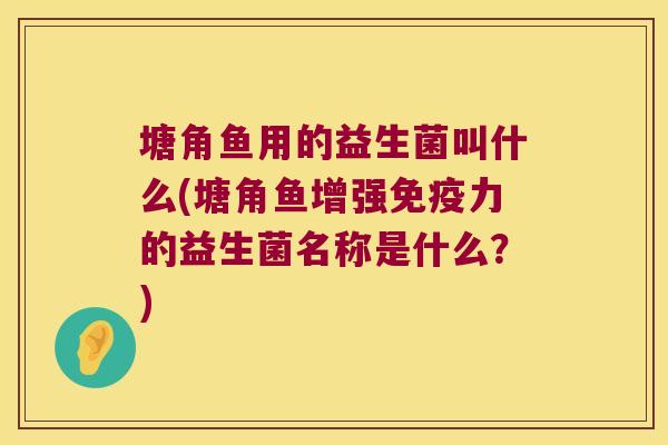 塘角鱼用的益生菌叫什么(塘角鱼增强力的益生菌名称是什么?) 塘角鱼用的益生菌叫什么(塘角鱼增强力的益生菌名称是什么?)