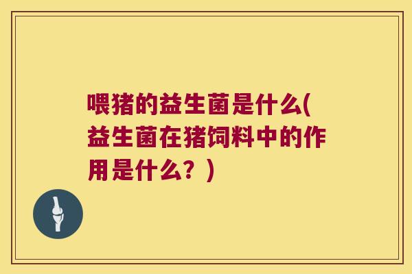 喂猪的益生菌是什么(益生菌在猪饲料中的作用是什么？)