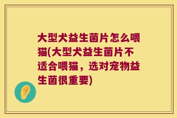 大型犬益生菌片怎么喂猫(大型犬益生菌片不适合喂猫，选对宠物益生菌很重要)