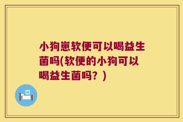 小狗崽软便可以喝益生菌吗(软便的小狗可以喝益生菌吗?) 小狗崽软便可以喝益生菌吗(软便的小狗可以喝益生菌吗?)
