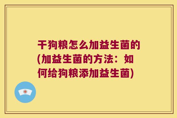 干狗粮怎么加益生菌的(加益生菌的方法：如何给狗粮添加益生菌)