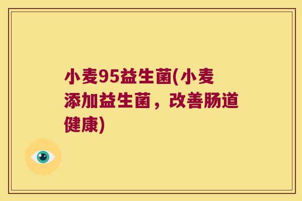 小麦95益生菌(小麦添加益生菌，改善肠道健康)
