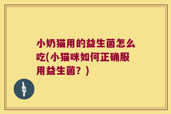 小奶猫用的益生菌怎么吃(小猫咪如何正确服用益生菌？)