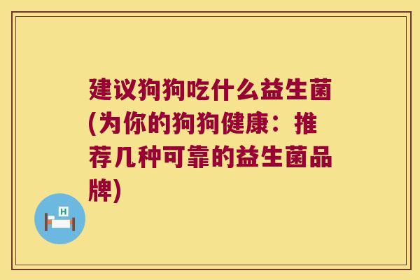 建议狗狗吃什么益生菌(为你的狗狗健康：推荐几种可靠的益生菌品牌)