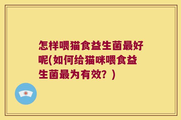怎样喂猫食益生菌最好呢(如何给猫咪喂食益生菌最为有效？)