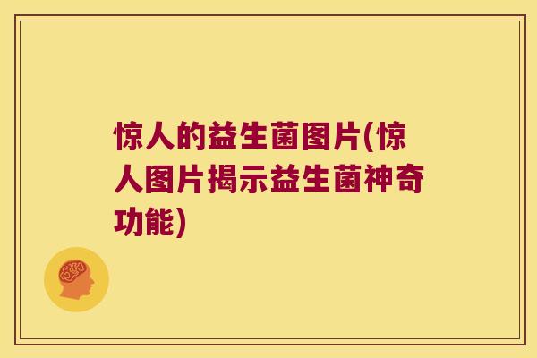 惊人的益生菌图片(惊人图片揭示益生菌神奇功能)