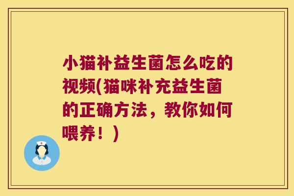 小猫补益生菌怎么吃的视频(猫咪补充益生菌的正确方法，教你如何喂养！)