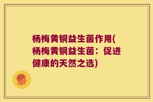 杨梅黄铜益生菌作用(杨梅黄铜益生菌：促进健康的天然之选)