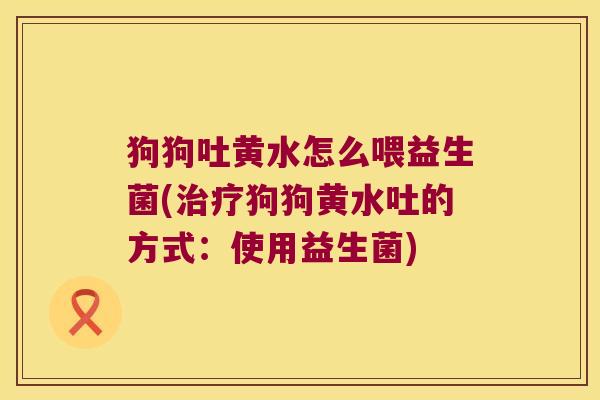 狗狗吐黄水怎么喂益生菌(狗狗黄水吐的方式：使用益生菌)