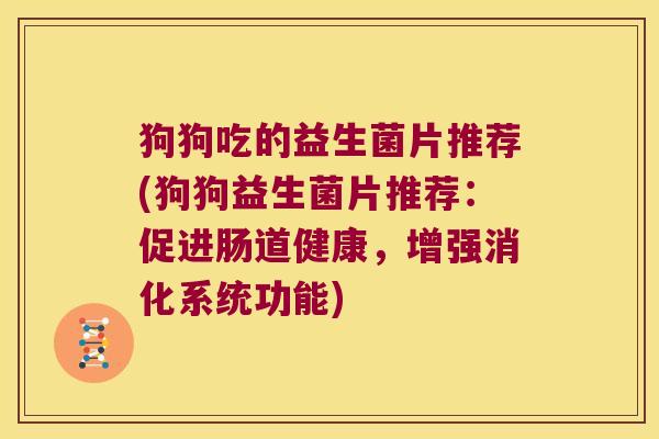 狗狗吃的益生菌片推荐(狗狗益生菌片推荐：促进肠道健康，增强消化系统功能)