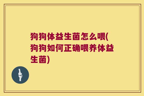 狗狗体益生菌怎么喂(狗狗如何正确喂养体益生菌)