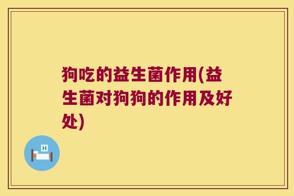 狗吃的益生菌作用(益生菌对狗狗的作用及好处)