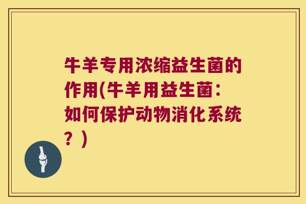 牛羊专用浓缩益生菌的作用(牛羊用益生菌：如何保护动物消化系统？)
