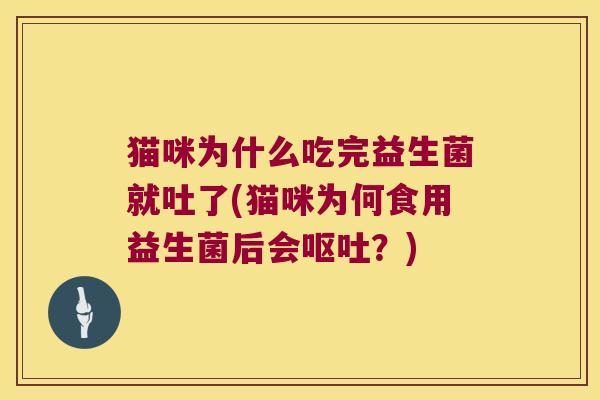 猫咪为什么吃完益生菌就吐了(猫咪为何食用益生菌后会呕吐？)