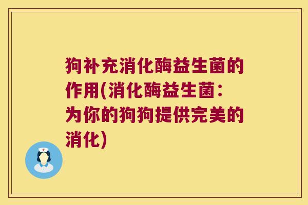 狗补充消化酶益生菌的作用(消化酶益生菌：为你的狗狗提供完美的消化)