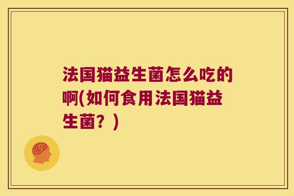 法国猫益生菌怎么吃的啊(如何食用法国猫益生菌？)