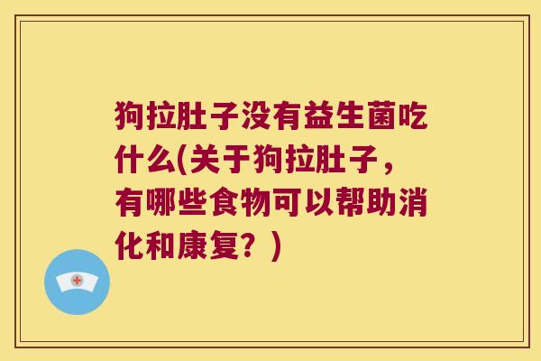 狗拉肚子没有益生菌吃什么(关于狗拉肚子，有哪些食物可以帮助消化和康复？)