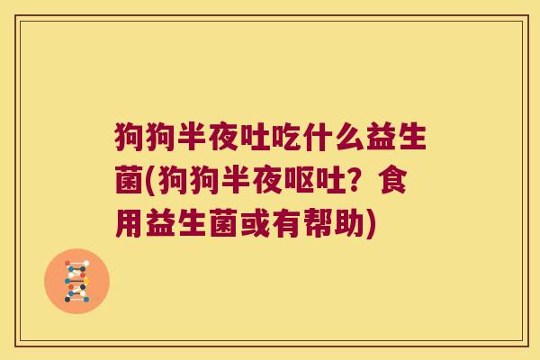狗狗半夜吐吃什么益生菌(狗狗半夜呕吐？食用益生菌或有帮助)