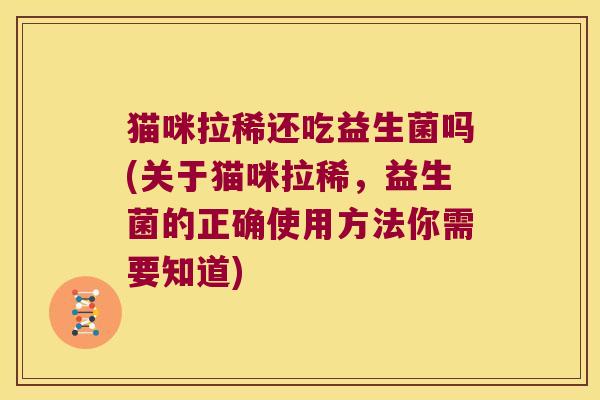 猫咪拉稀还吃益生菌吗(关于猫咪拉稀，益生菌的正确使用方法你需要知道)